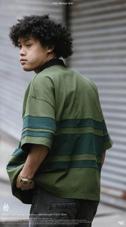 WODEN 2025 Spring & Summer 037 Patchwork POLO Shirt