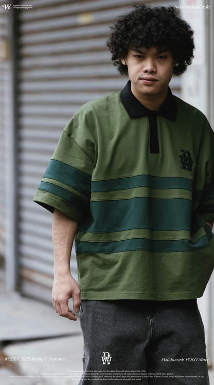 WODEN 2025 Spring & Summer 037 Patchwork POLO Shirt