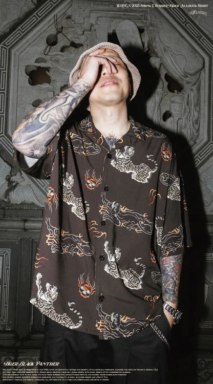 WODEN 2025 Spring & Summer Tiger Allover Shirt