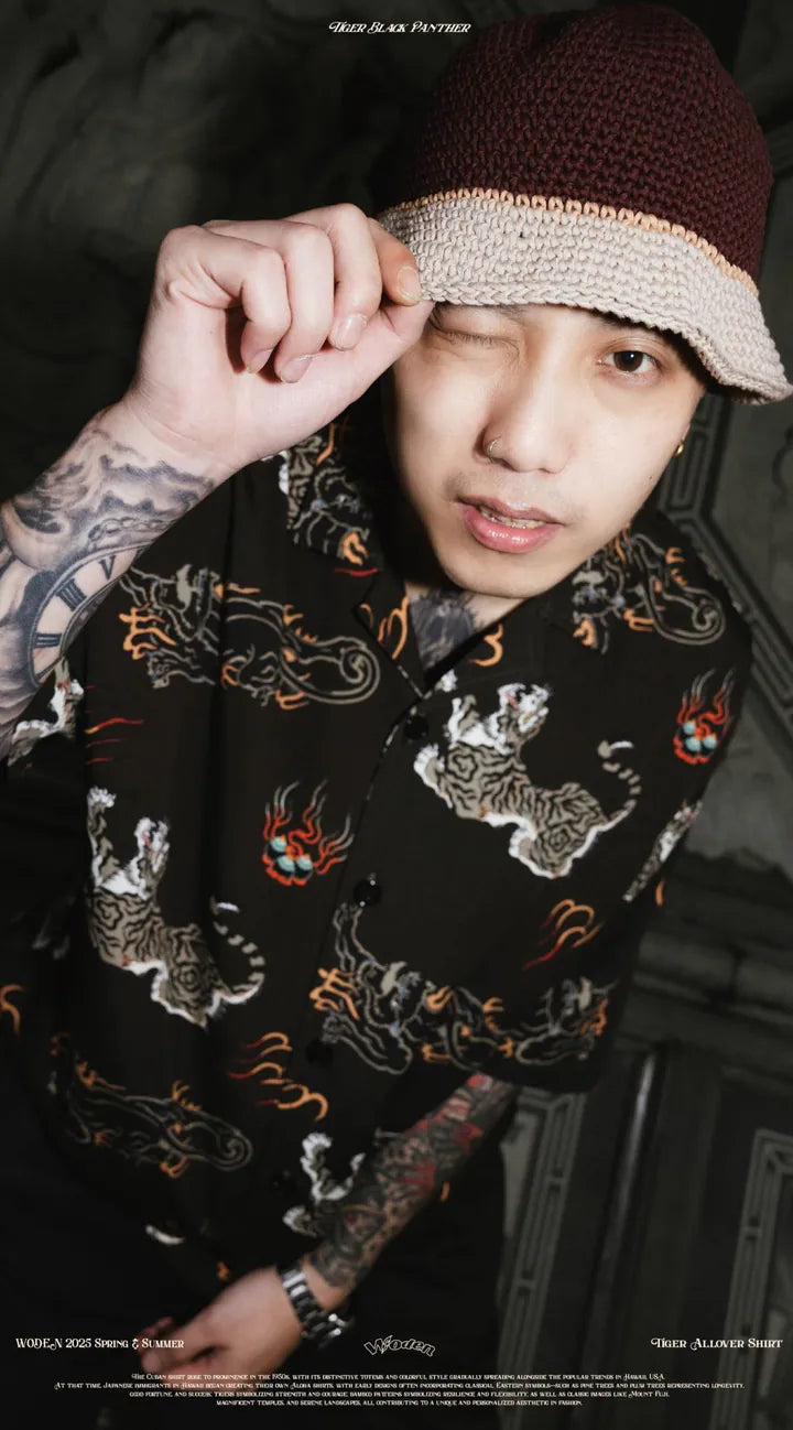 WODEN 2025 Spring & Summer Tiger Allover Shirt