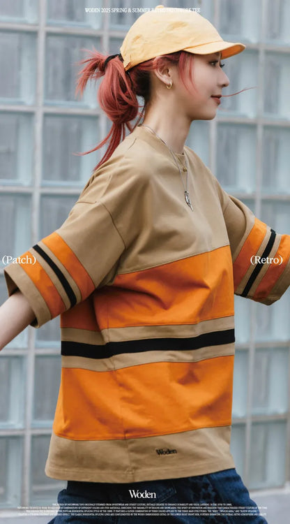 WODEN 2025 Spring & Summer 043 Retro Patchwork Tee
