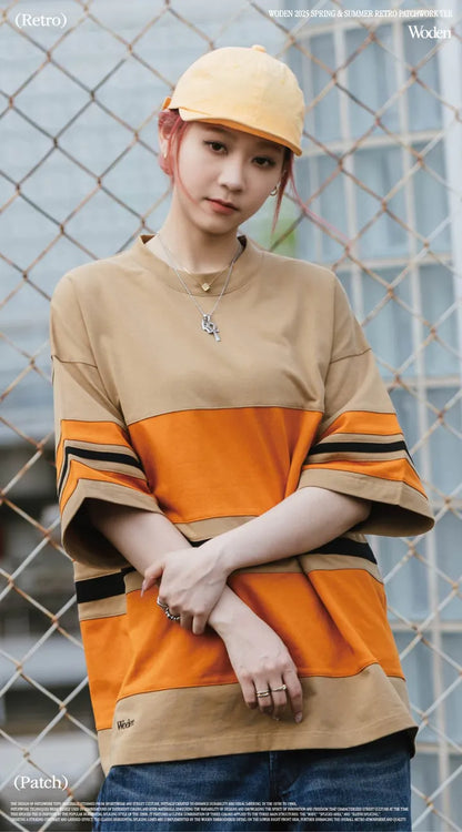 WODEN 2025 Spring & Summer 043 Retro Patchwork Tee