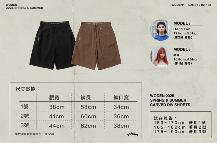 WODEN 2025 Spring & Summer 042 Carved DW Shorts