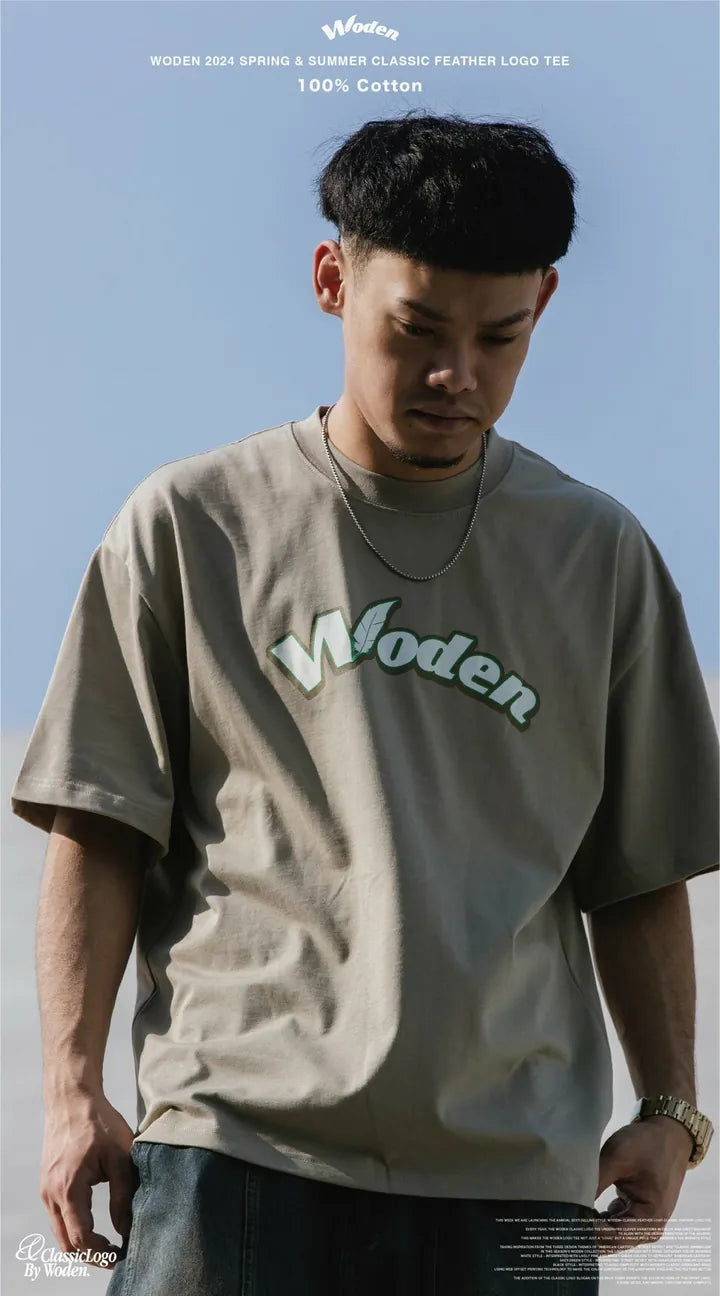 WODEN 2024 Spring & Summer 010 Classic Feather LOGO tee