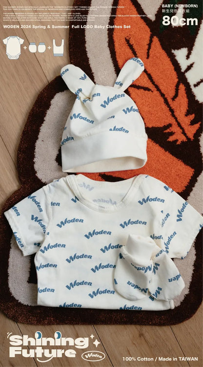 WODEN 2024 Spring & Summer 058 Full LOGO Baby Clothes Set