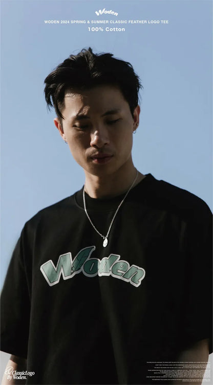WODEN 2024 Spring & Summer 010 Classic Feather LOGO tee
