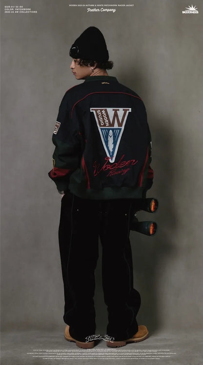 WODEN 2023-24 Autumn & Winte 047 Patchwork Racer Jacket