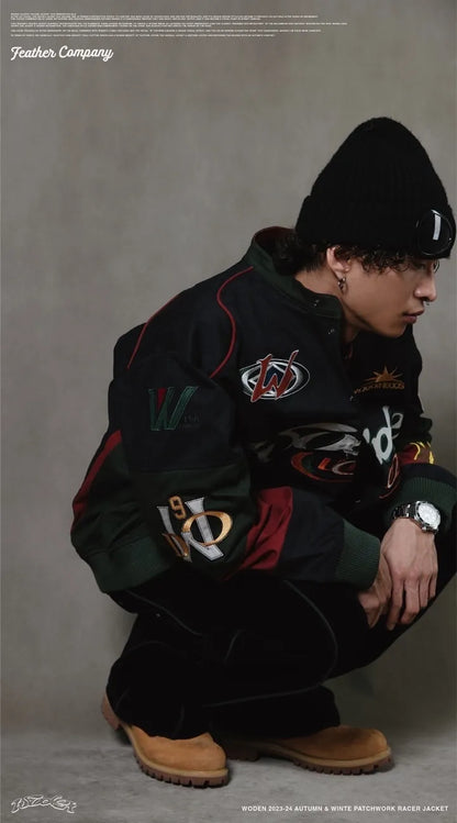 WODEN 2023-24 Autumn & Winte 047 Patchwork Racer Jacket