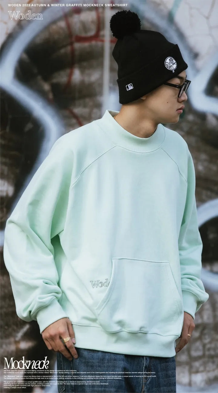 WODEN 2023 Autumn & Winter Graffiti Mockneck Sweatshirt