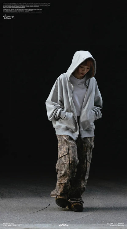 WODEN 2024 Autumn & Winter 055 Clean Cut Zipper Hoodie Jacket