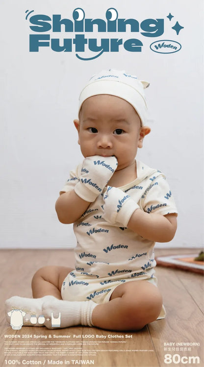 WODEN 2024 Spring & Summer 058 Full LOGO Baby Clothes Set