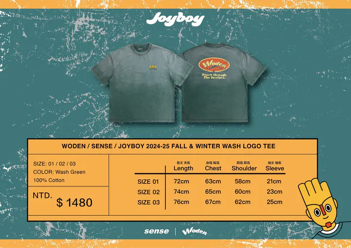 WODEN / sense / Joyboy 2024 Fall & Winter 020 Wash LOGO Tee
