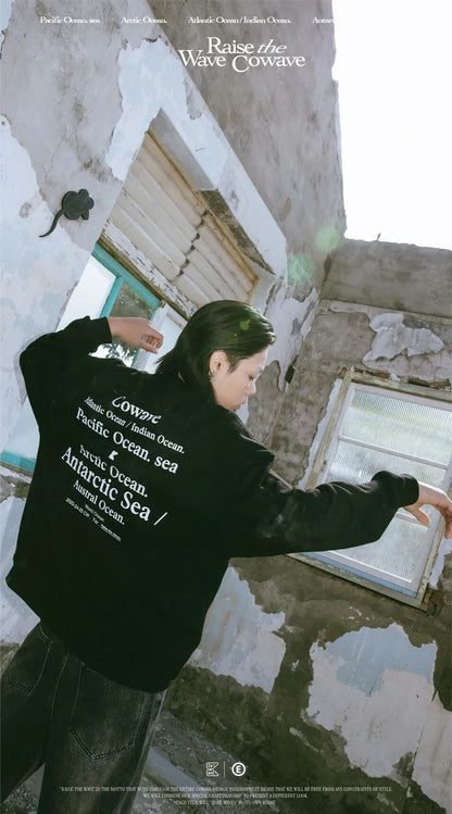 Cowave 2023-24 Fall & Winter Slogan font Sweatshirt