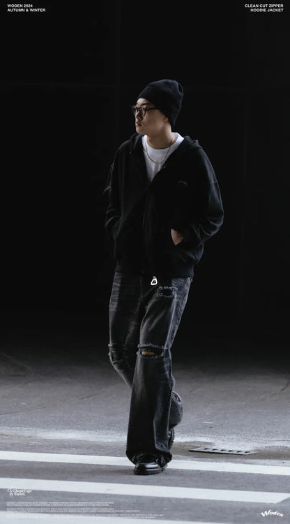 WODEN 2024 Autumn & Winter 055 Clean Cut Zipper Hoodie Jacket