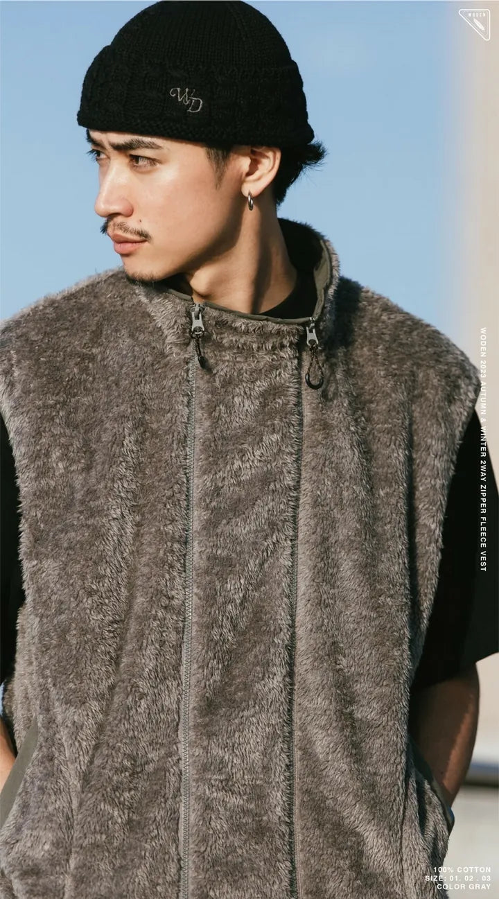 WODEN 2023 Autumn & Winter 2Way Zipper fleece Vest