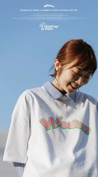 WODEN 2024 Spring & Summer 010 Classic Feather LOGO tee
