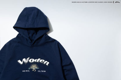 WODEN 2023-24 Autumn & Winter 015 SUN Classic LOGO Hoodie 藏青