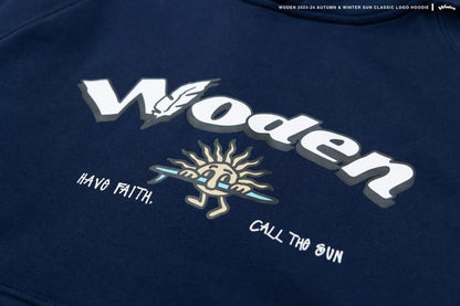 WODEN 2023-24 Autumn & Winter 015 SUN Classic LOGO Hoodie 藏青