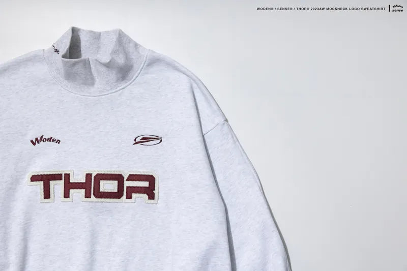 WODEN® / sense® / THOR® 2023 Autumn & Winter 057 mockneck logo sweatshirt