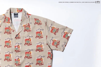 WODEN 2024 Spring & Summer KAO Bar Full LOGO CABIN Collar shirt