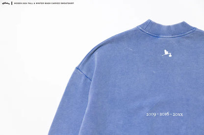 WODEN 2024 Fall & Winter 027 Wash Carved Sweatshirt