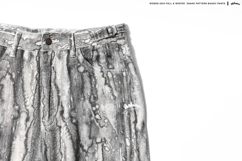 WODEN 2024 Fall & Winter 030 Snake Pattern Baggy Pants