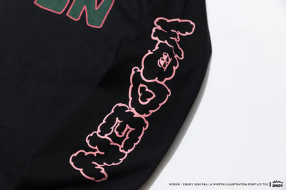 WODEN® / Emudy 2024 Fall & Winter 039 illustration Font L/S Tee