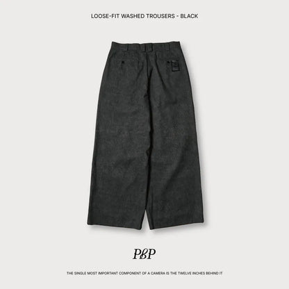 P.B.P LOOSE-FIT WASHED TROUSERS
