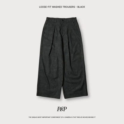 P.B.P LOOSE-FIT WASHED TROUSERS