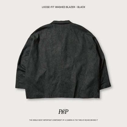 P.B.P LOOSE-FIT WASHED BLAZER