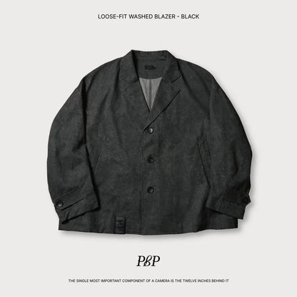P.B.P LOOSE-FIT WASHED BLAZER