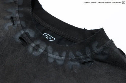 COWAVE 2025 Spring & Summer Neckline Printing Tee