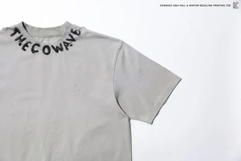 COWAVE 2025 Spring & Summer Neckline Printing Tee