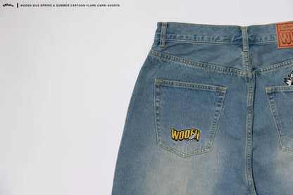 WODEN 2025 Spring & Summer 010 Cartoon Flare Capri Shorts
