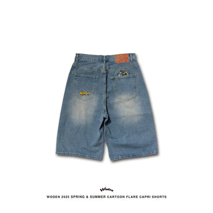 WODEN 2025 Spring & Summer 010 Cartoon Flare Capri Shorts