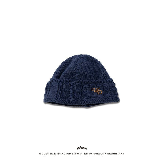 WODEN 2023-24 Autumn & Winter Patchwork Beanie Hat 藏青