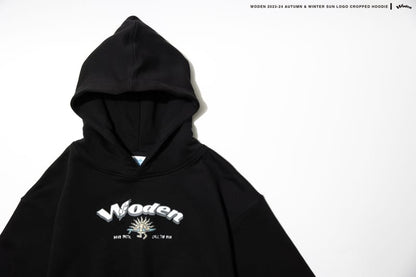 WODEN 2023-24 Autumn & Winter 016 SUN LOGO Cropped Hoodie