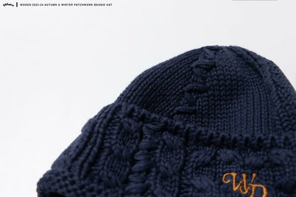 WODEN 2023-24 Autumn & Winter Patchwork Beanie Hat 藏青