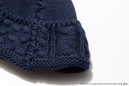 WODEN 2023-24 Autumn & Winter Patchwork Beanie Hat 藏青