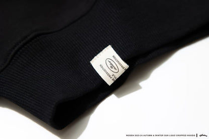 WODEN 2023-24 Autumn & Winter 016 SUN LOGO Cropped Hoodie