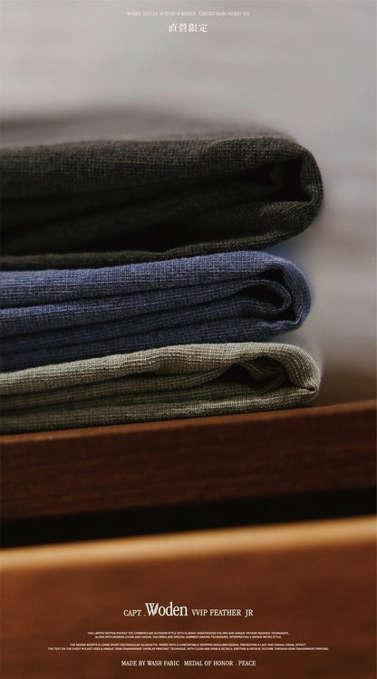 WODEN 2023-24 Autumn & Winter 024 Limited Wash Pocket tee 黑