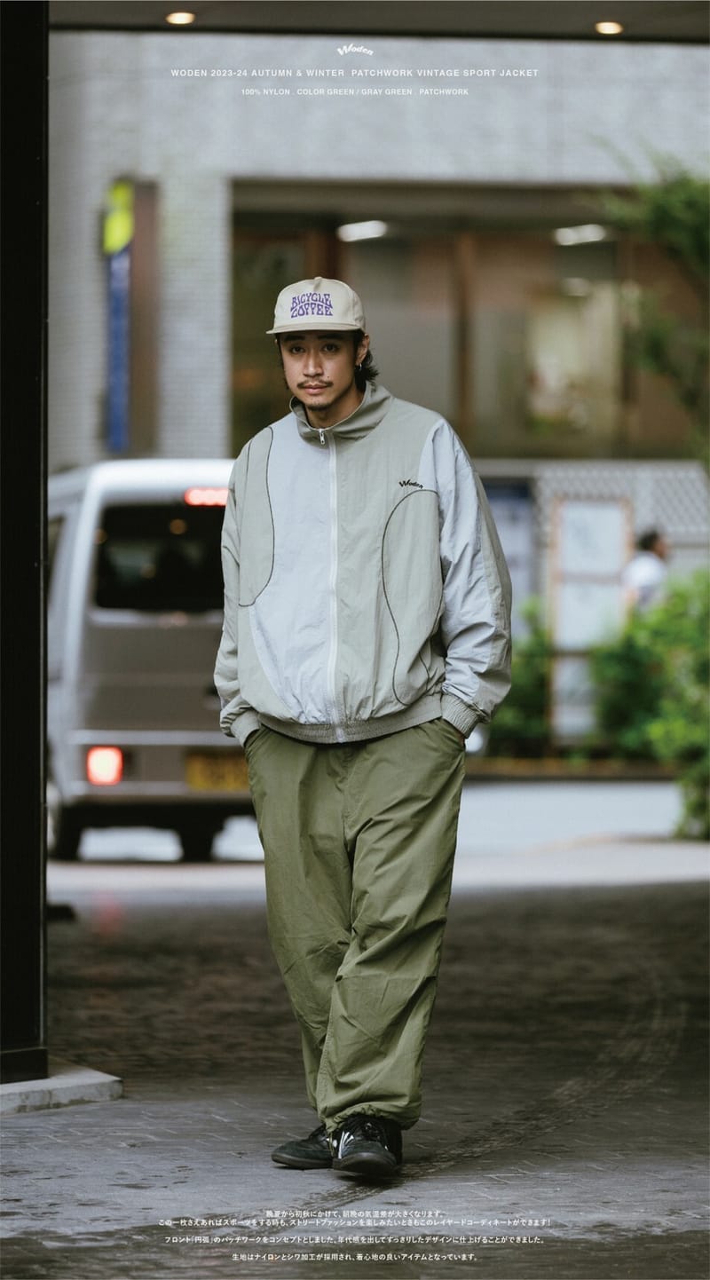 WODEN 2023-24 Autumn & Winter 001 Patchwork Vintage Sport Jacket 淺綠