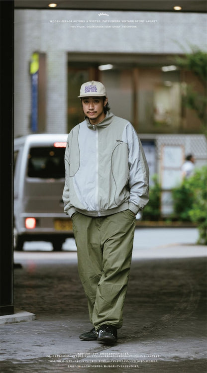 WODEN 2023-24 Autumn & Winter 001 Patchwork Vintage Sport Jacket 淺綠