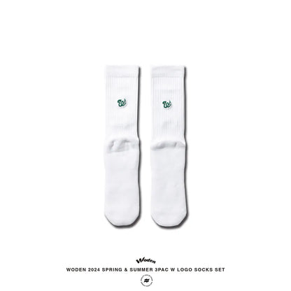 WODEN 2024 Spring & Summer 030 3Pac W LOGO Socks Set