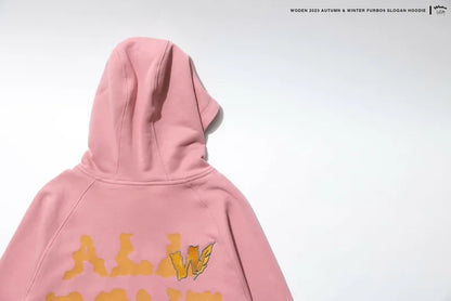 WODEN 2023-24 Autumn & Winte 046 Furbo9 Slogan Hoodie 粉