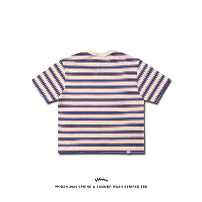 WODEN 2024 Spring & Summer 029 Wash Striped Tee