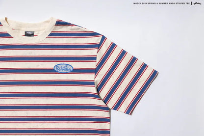 WODEN 2024 Spring & Summer 029 Wash Striped Tee