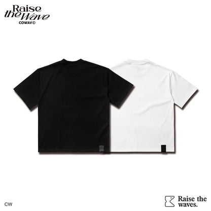 Cowave 2024 Spring & Summer Same Color Print Tee