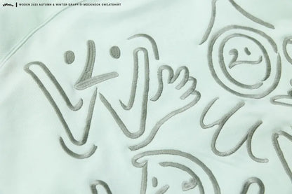 WODEN 2023 Autumn & Winter Graffiti Mockneck Sweatshirt