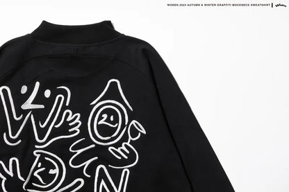 WODEN 2023 Autumn & Winter Graffiti Mockneck Sweatshirt